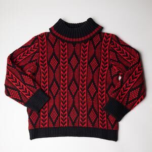 Vintage Champion Sweater Knit Montreal 70s Sweater, ski lodge, cozy, winter Sz S